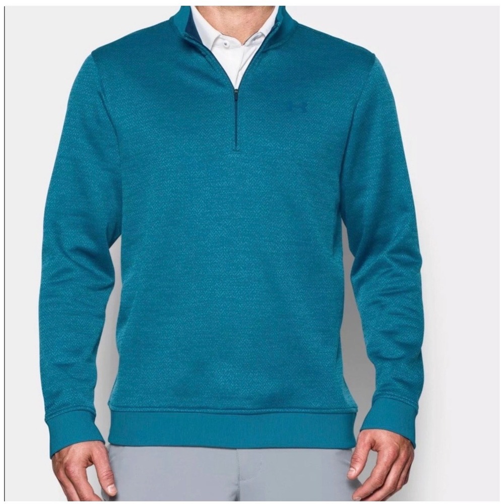 Under Armour Mens UA Storm SweaterFleece Quarter Zip Pullover Teal Heather XXL
